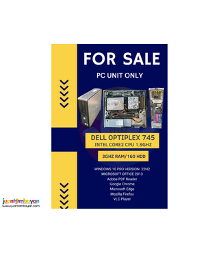 FOR SALE PC UNIT ONLY