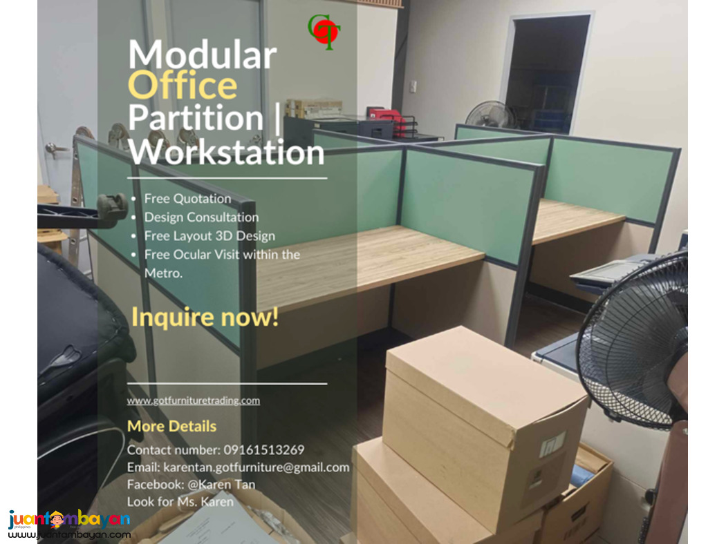 High Quality Modular Tables with Divider or partition.