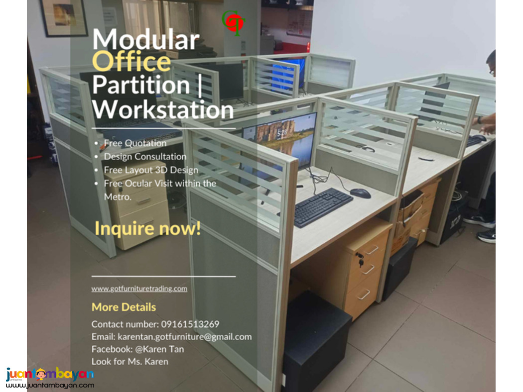 High Quality Modular Tables with Divider or partition.