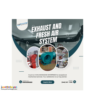 Brand New Supplies and Installation of Fresh air and Exhaust blowers