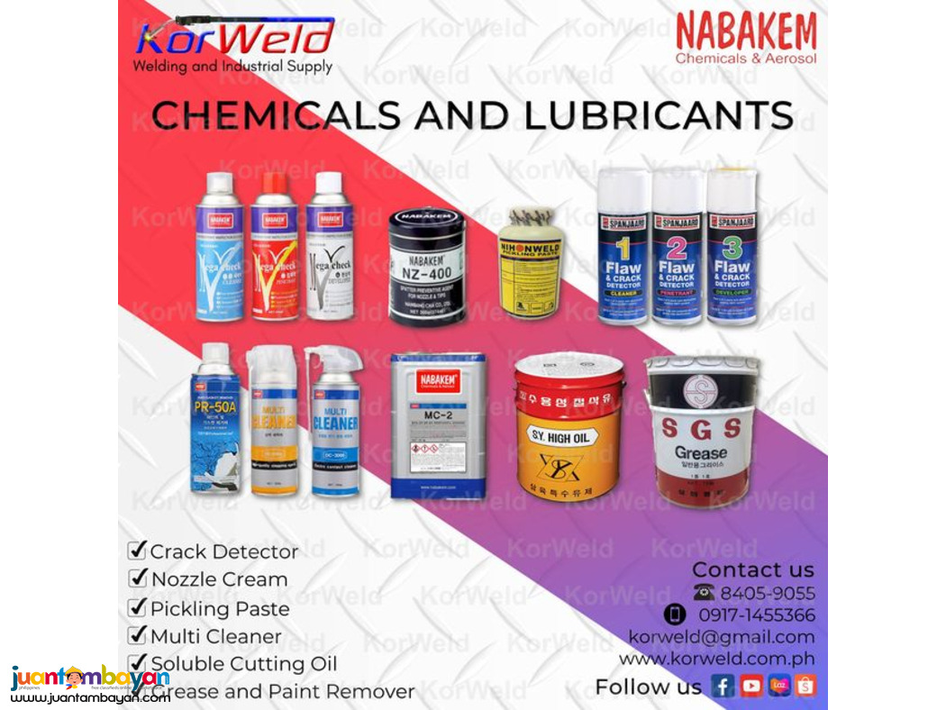 Chemicals and lubricants - Nozzle Cream, Mega Check, Etc. Chemicals and lubricants - Nozzle Cream, Mega Check, Etc.