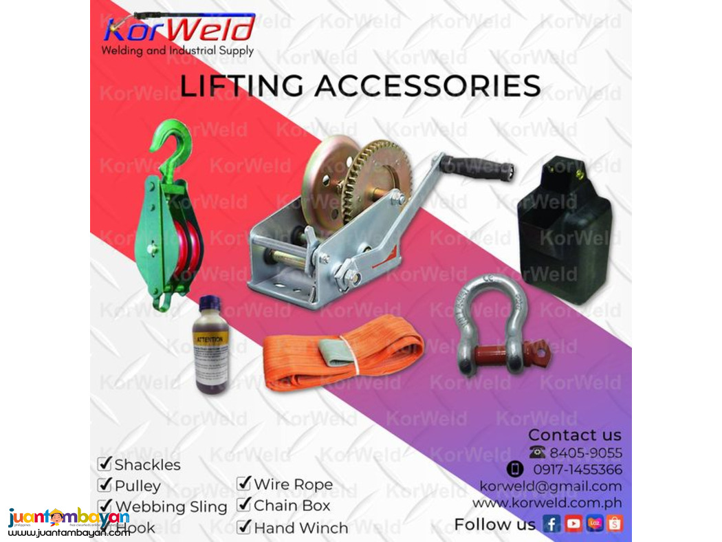 Hoist Lifting Accessories - Shackles, Pulley, Webbing Sling, Etc. Hoist Lifting Accessories - Shackles, Pulley, Webbing Sling, Etc.