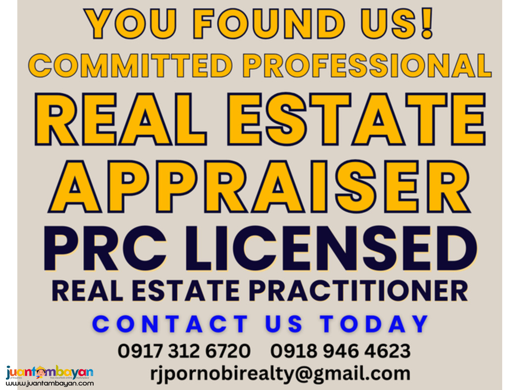 Real Estate Appraisal Real Estate Appraiser PRC Licensed Appraiser