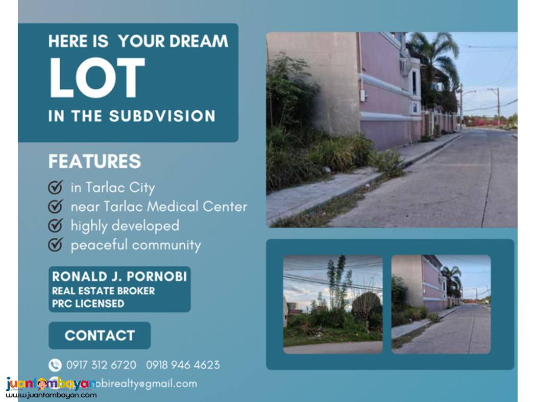Prime Residential Lot For Sale in Fairlane Subdivision in Tarlac City