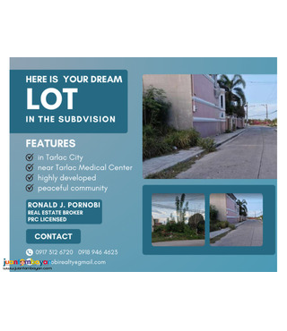 Prime Residential Lot For Sale in Fairlane Subdivision in Tarlac City