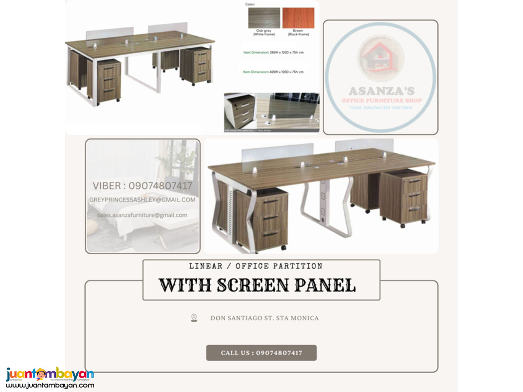 WORKSTATION WITH SCREEN PANEL / OFFICE PARTITION 