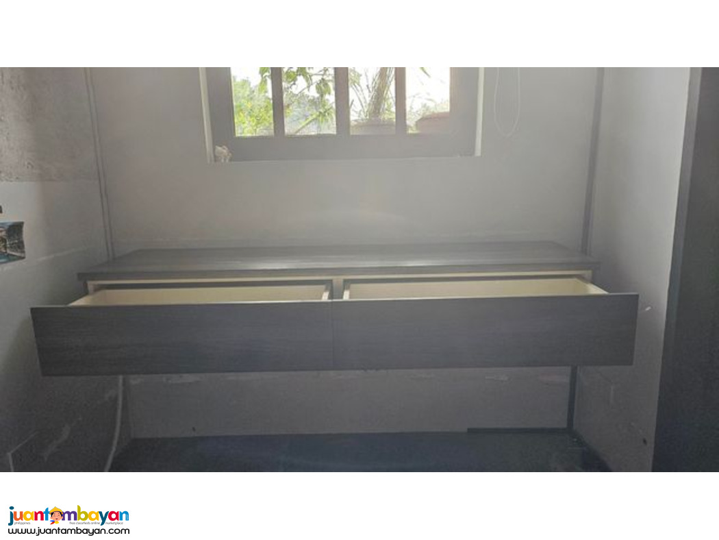 Wall Mounted USED CUBO Table Floating Desk with 2 Sliding Drawers