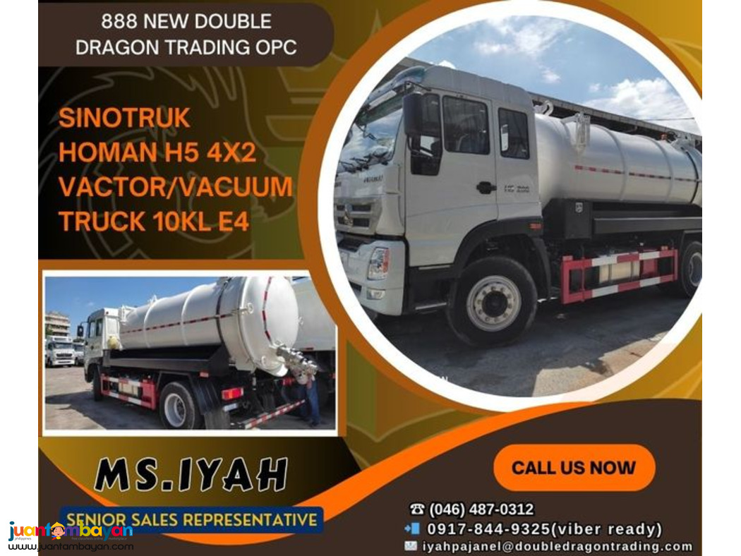 SINOTRUK HOMAN H5 4X2 VACUUM TRUCK 10KL EURO 4 SINOTRUK HOMAN H5 4X2 VACUUM TRUCK 10KL EURO 4