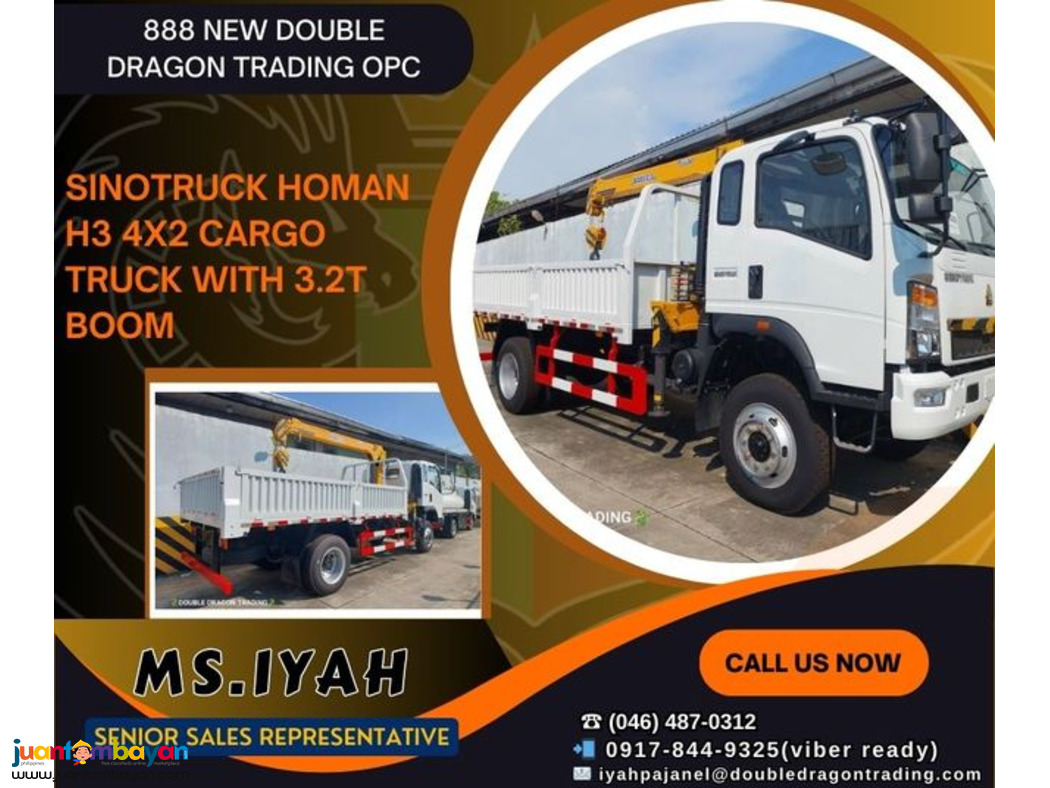 SINOTRUK HOMAN H3 4X2 CARGO TRUCK WITH 3.2T BOOM SINOTRUK HOMAN H3 4X2 CARGO TRUCK WITH 3.2T BOOM