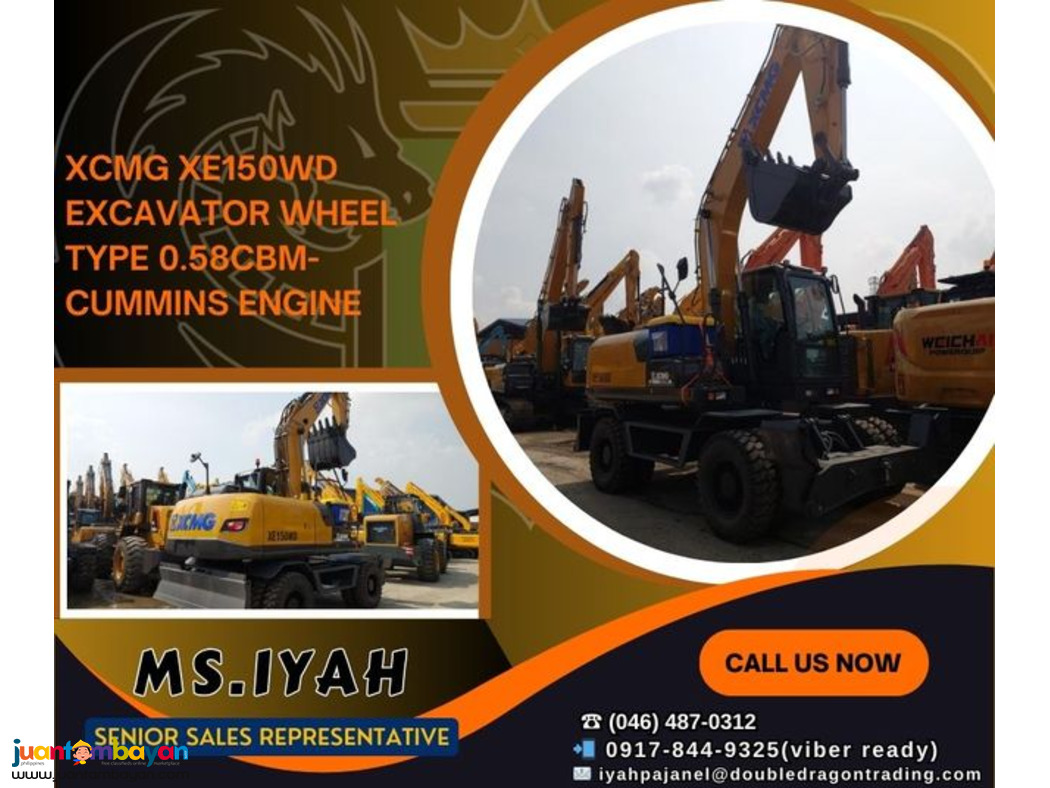 XCMG EXCAVATORS WHEEL  TYPE-CUMMINS ENGINE 