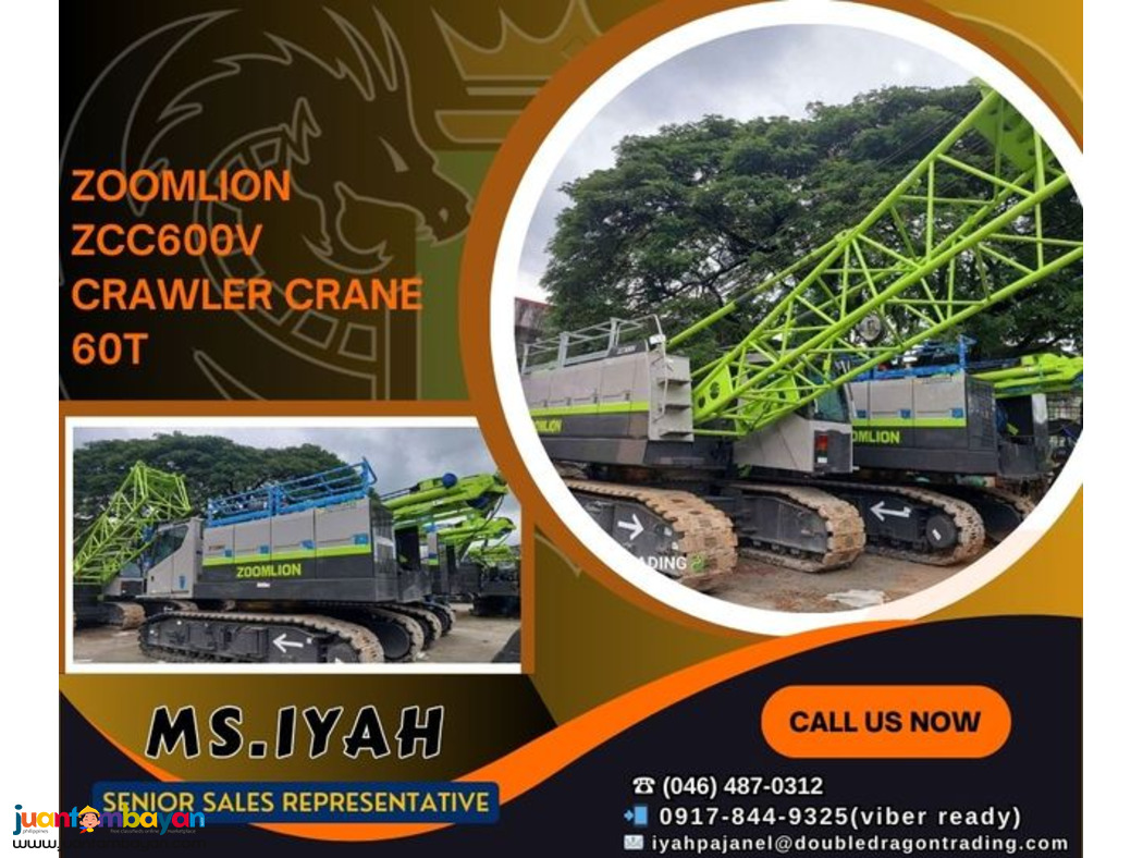 ZOOMLION ZCC600V CRAWLER CRANE 60T-BRAND NEW ZOOMLION ZCC600V CRAWLER CRANE 60T-BRAND NEW