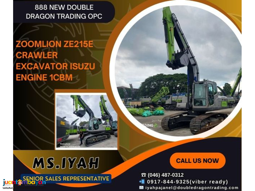 ZOOMLION ZE215E CRAWLER EXCAVATOR isuzu engine 1cbm ZOOMLION ZE215E CRAWLER EXCAVATOR isuzu engine 1cbm