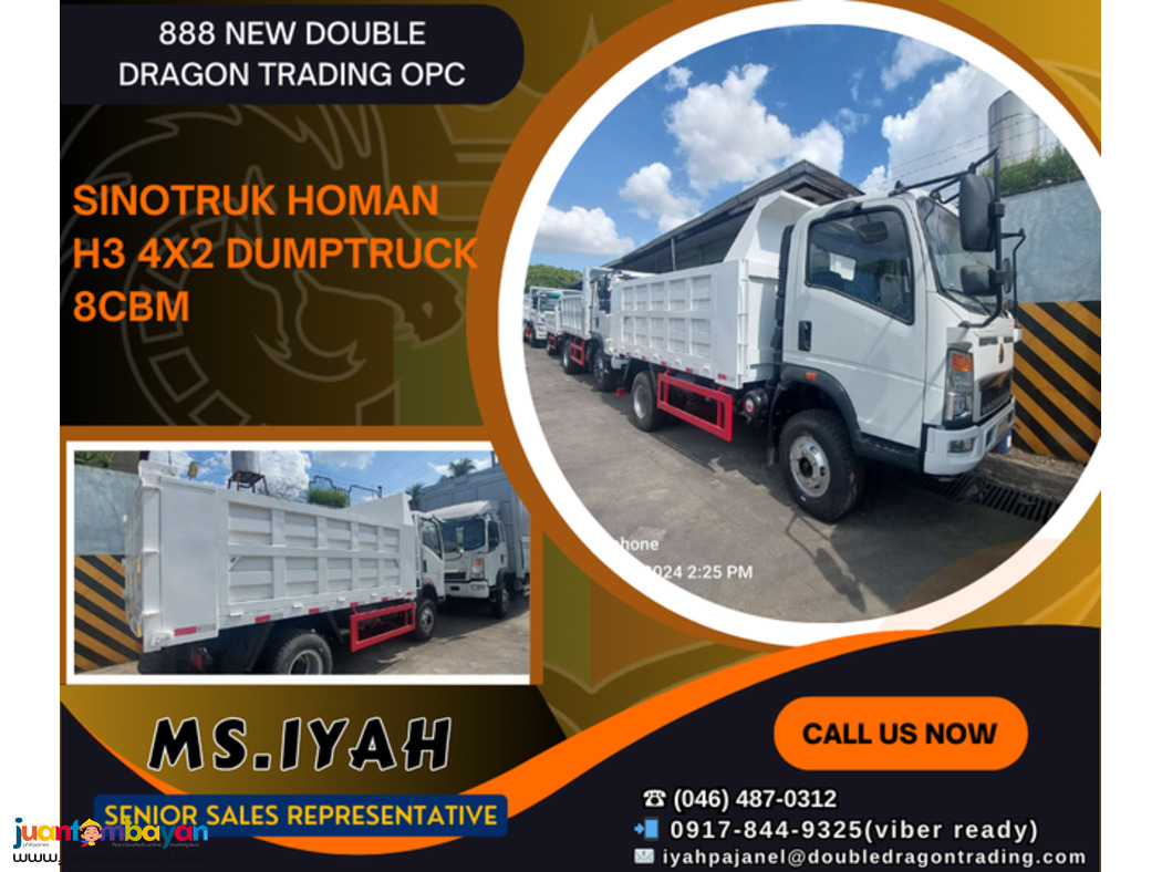 SINOTRUK HOMAN H3 4X2 DUMPTRUCK 8CBM