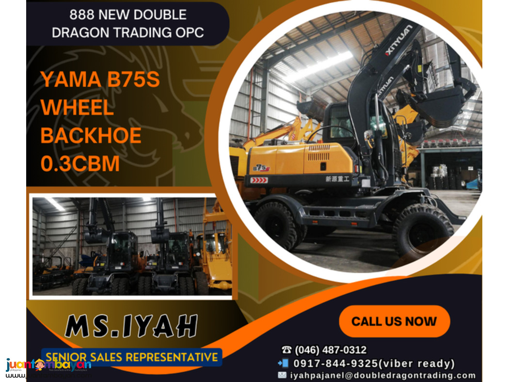 YAMA B75S WHEEL EXCAVATOR 0.3CBM-BRAND NEW YAMA B75S WHEEL EXCAVATOR 0.3CBM-BRAND NEW