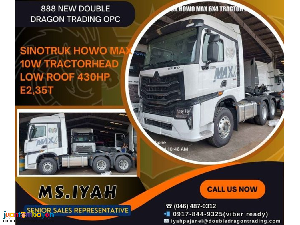 SINOTRUK HOWO MAX 10W TRACTORHEAD LOW ROOF 430HP E2,35T SINOTRUK HOWO MAX 10W TRACTORHEAD LOW ROOF 430HP E2,35T