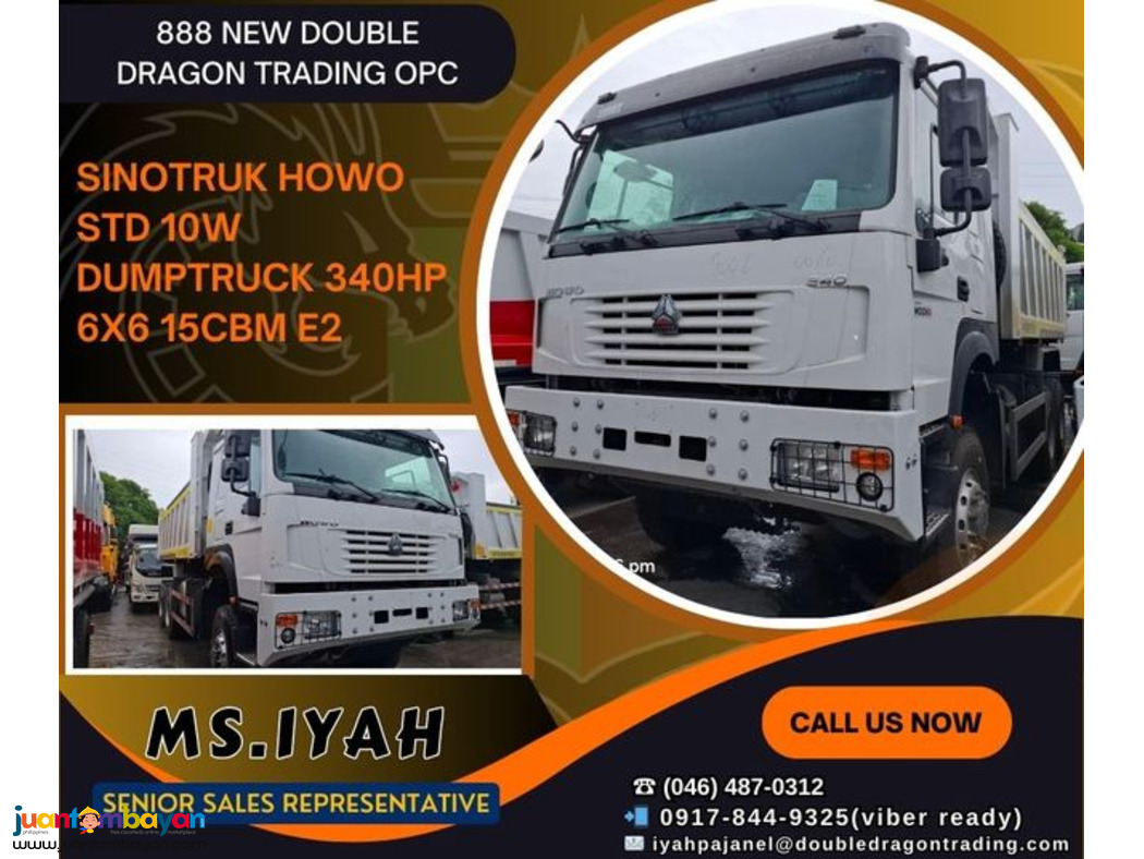 SINOTRUK HOWO STD 10W DUMPTRUCK 340HP 6X6 15CBM E2 SINOTRUK HOWO STD 10W DUMPTRUCK 340HP 6X6 15CBM E2