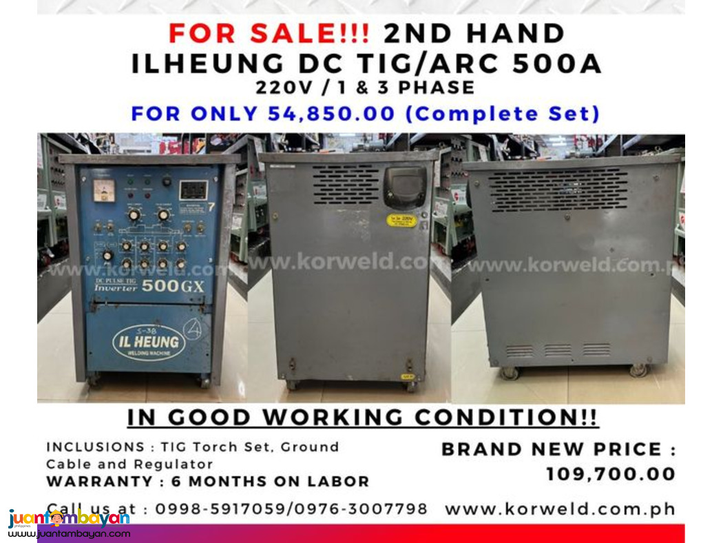 2nd Hand Ilheung DC Inverter DC TIG Welding Machine 500A