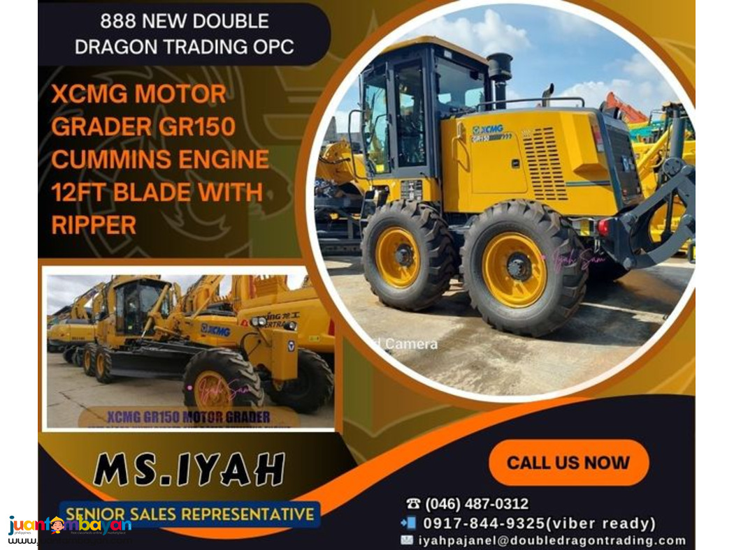XCMG MOTOR GRADER GR150 CUMMINS ENGINE 12FT blade with ripper XCMG MOTOR GRADER GR150 CUMMINS ENGINE 12FT blade with ripper