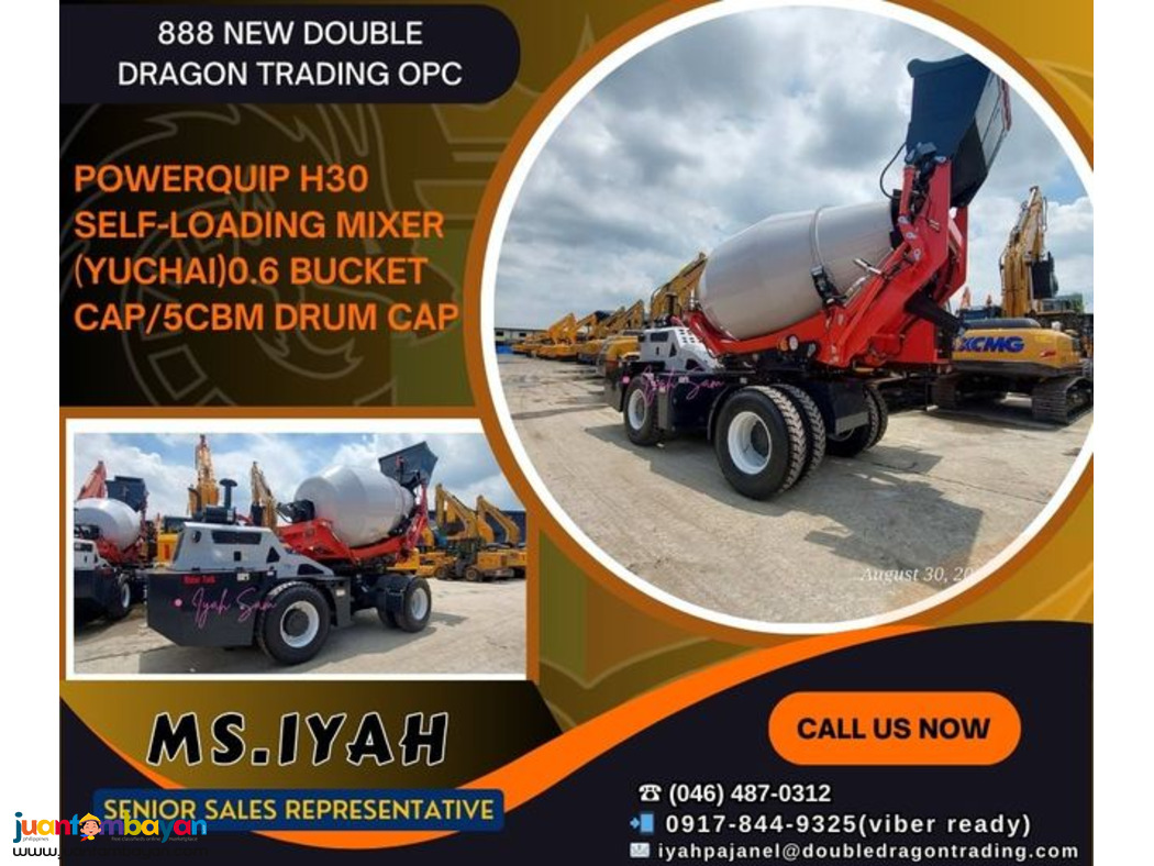 POWERQUIP H30 SELF-LOADING MIXER (YUCHAI)0.6 bucket cap/5CBM POWERQUIP H30 SELF-LOADING MIXER (YUCHAI)0.6 bucket cap/5CBM
