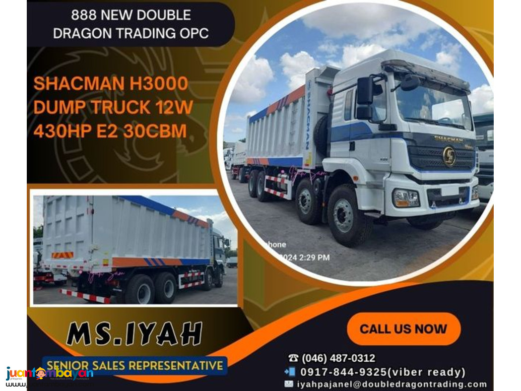 SHACMAN H3000 DUMP TRUCK 12W 430hp E2 30CBM SHACMAN H3000 DUMP TRUCK 12W 430hp E2 30CBM