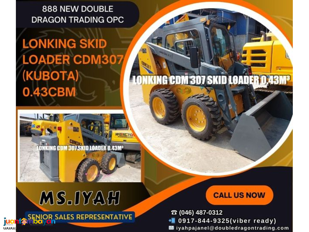 LONKING SKID LOADER CDM307 (KUBOTA) 0.43CBM
