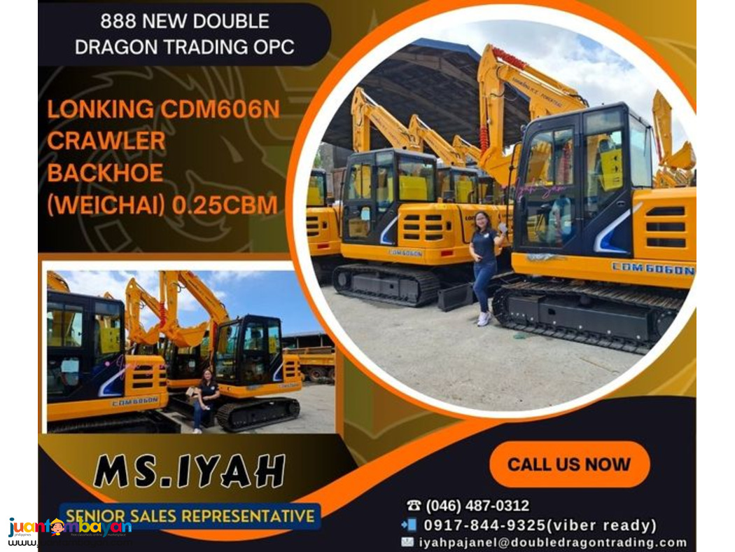 LONKING CRAWLER BACKHOE CDM6060N (WEICHAI) 0.25CBM LONKING CRAWLER BACKHOE CDM6060N (WEICHAI) 0.25CBM