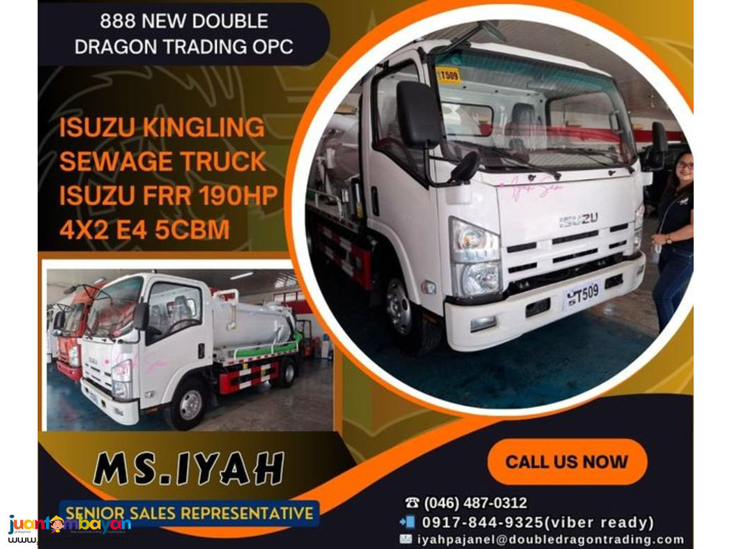 ISUZU KINGLING SEWAGE TRUCK ISUZU FRR 190HP 4X2 E4 5CBM