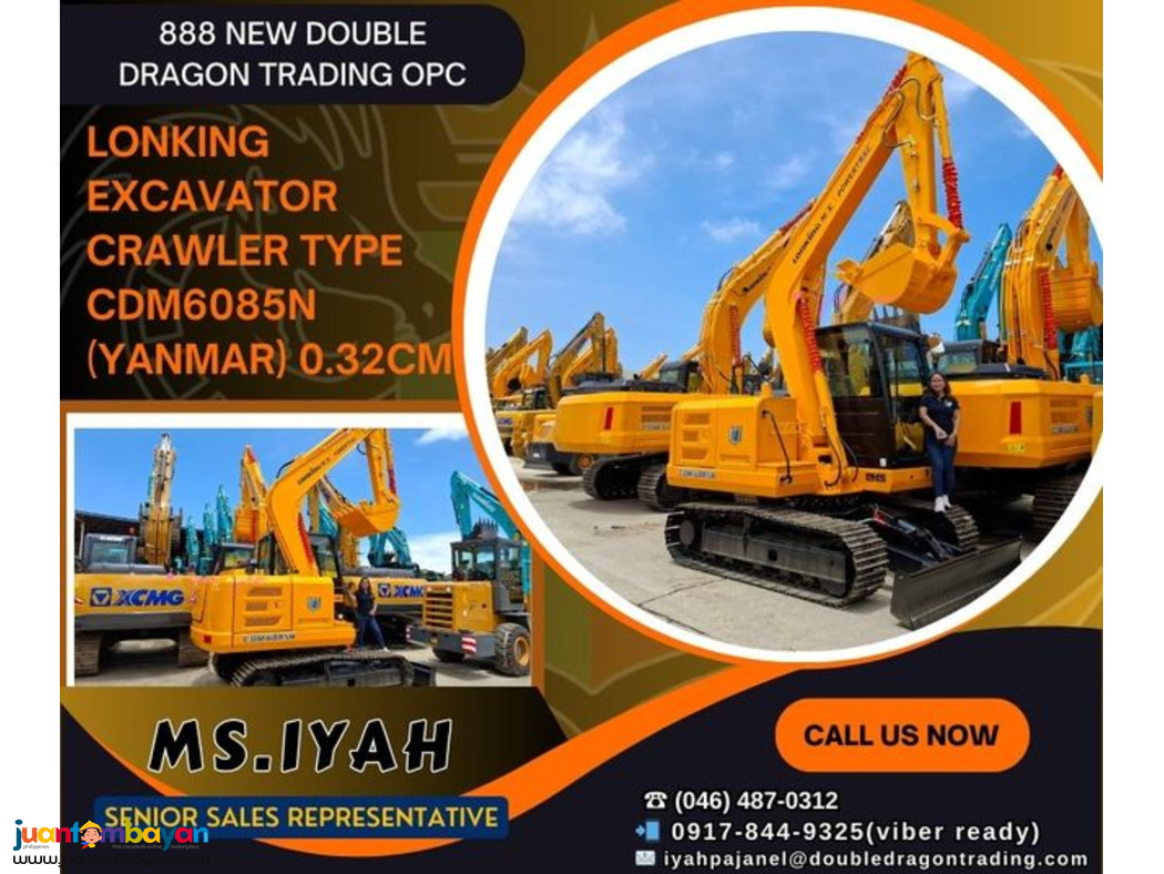 LONKING EXCAVATOR CRAWLER TYPE CDM6085N (YANMAR) 0.32CM