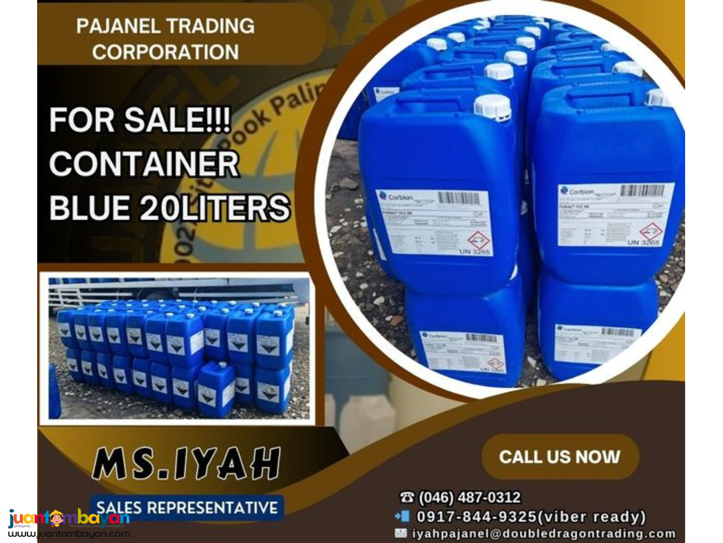 FOR SALE!!! CONTAINER BLUE- 20 LITERS CLASS A