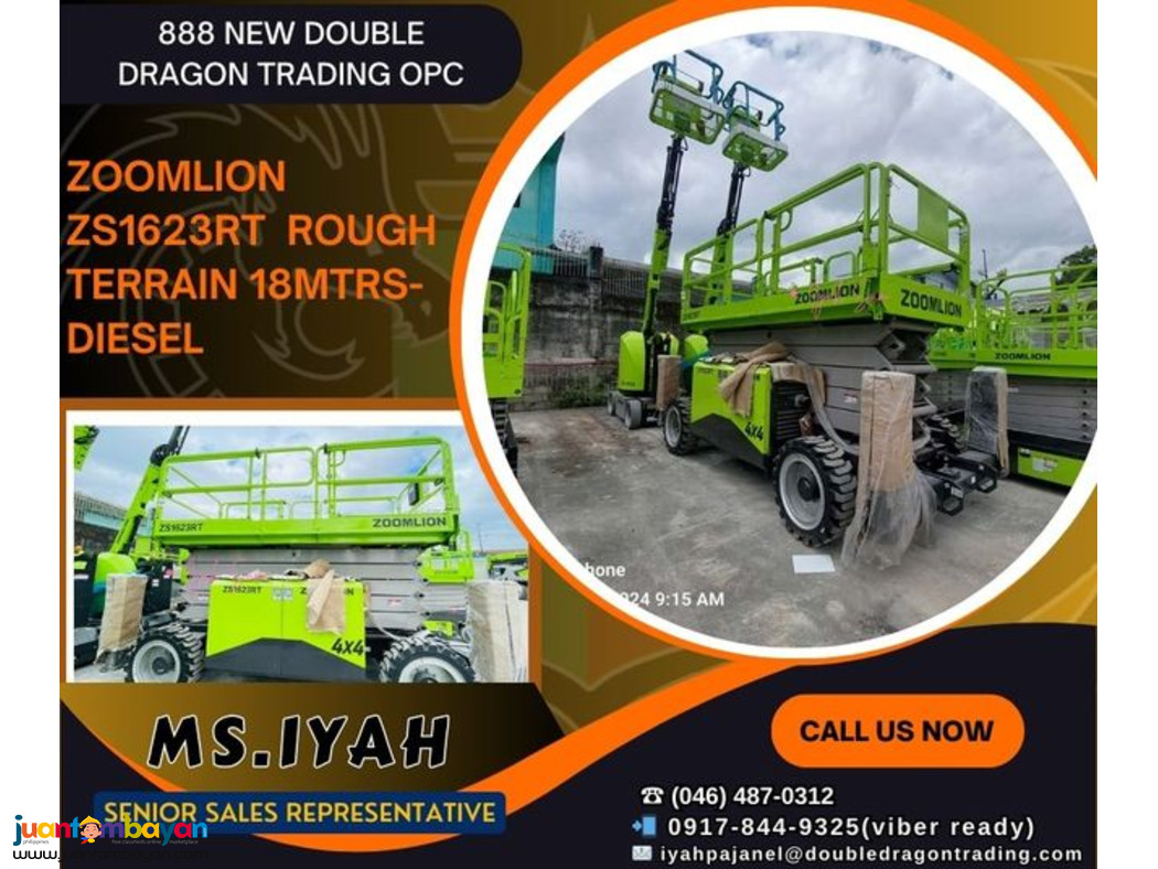 ZOOMLION ZS1623RT ROUGH TERRAIN 18MTRS- DIESEL ZOOMLION ZS1623RT ROUGH TERRAIN 18MTRS- DIESEL