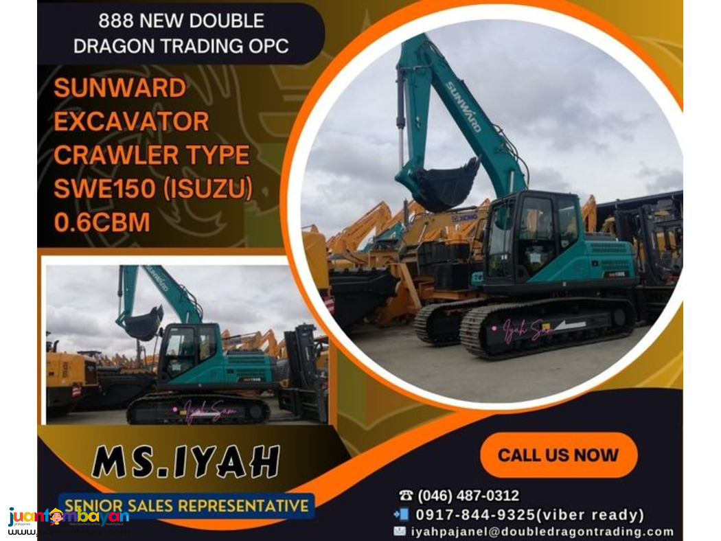 SUNWARD EXCAVATOR CRAWLER TYPE SWE150 (ISUZU) 0.6CBM SUNWARD EXCAVATOR CRAWLER TYPE SWE150 (ISUZU) 0.6CBM