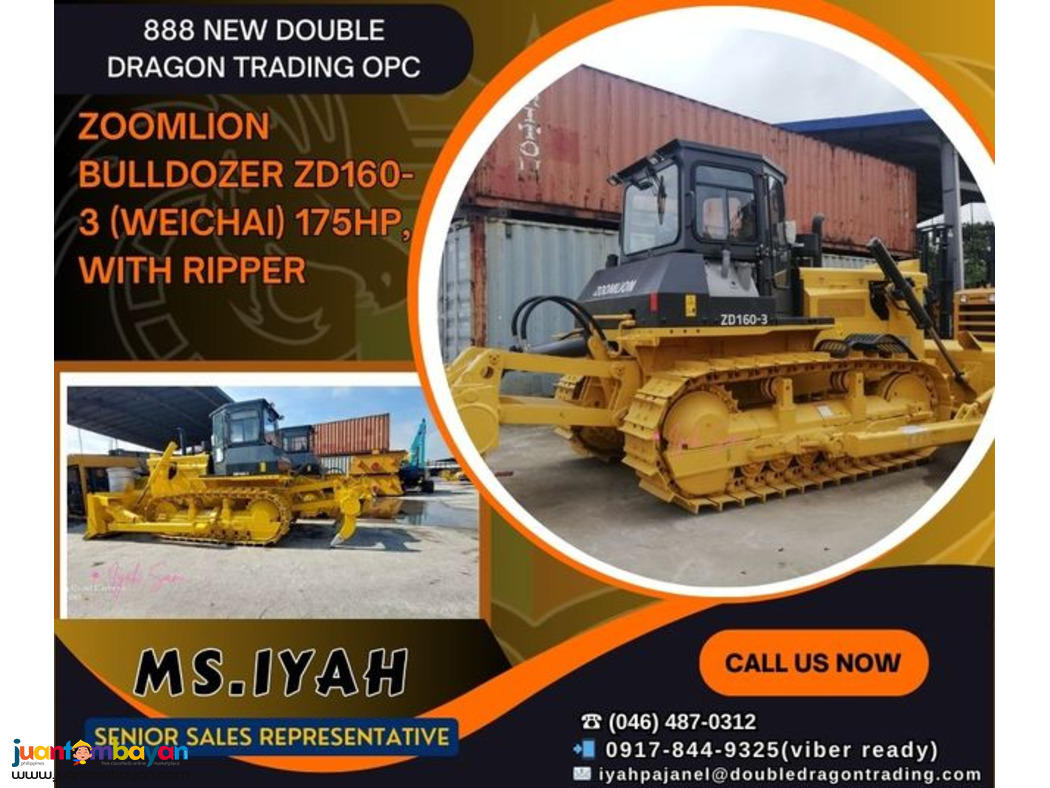 ZOOMLION BULLDOZER ZD160-3 (WEICHAI) 175HP, WITH RIPPER