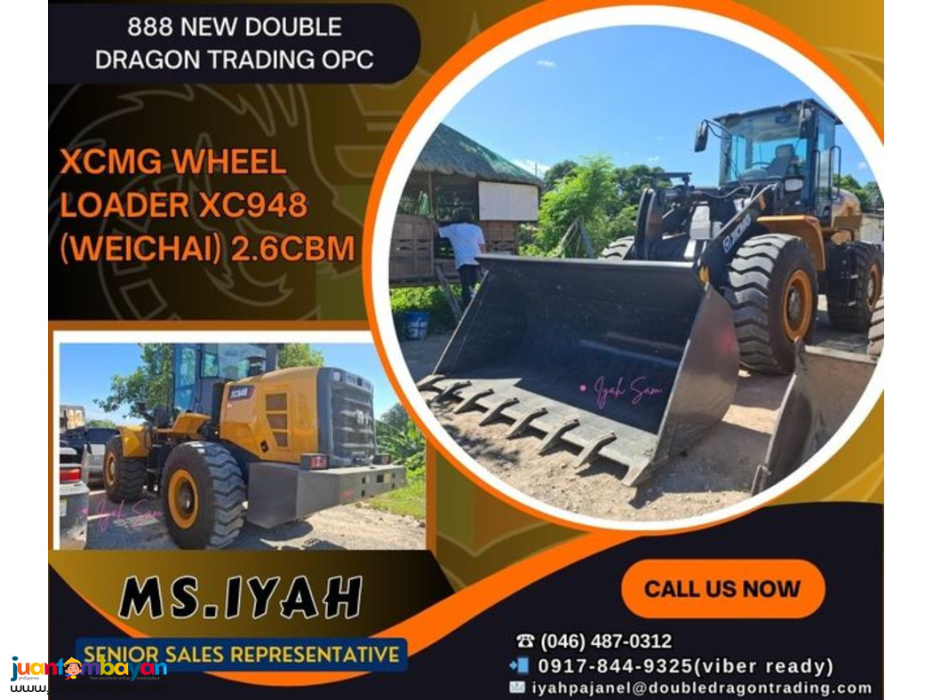 XCMG WHEEL LOADER XC948 (WEICHAI) 2.6CBM XCMG WHEEL LOADER XC948 (WEICHAI) 2.6CBM