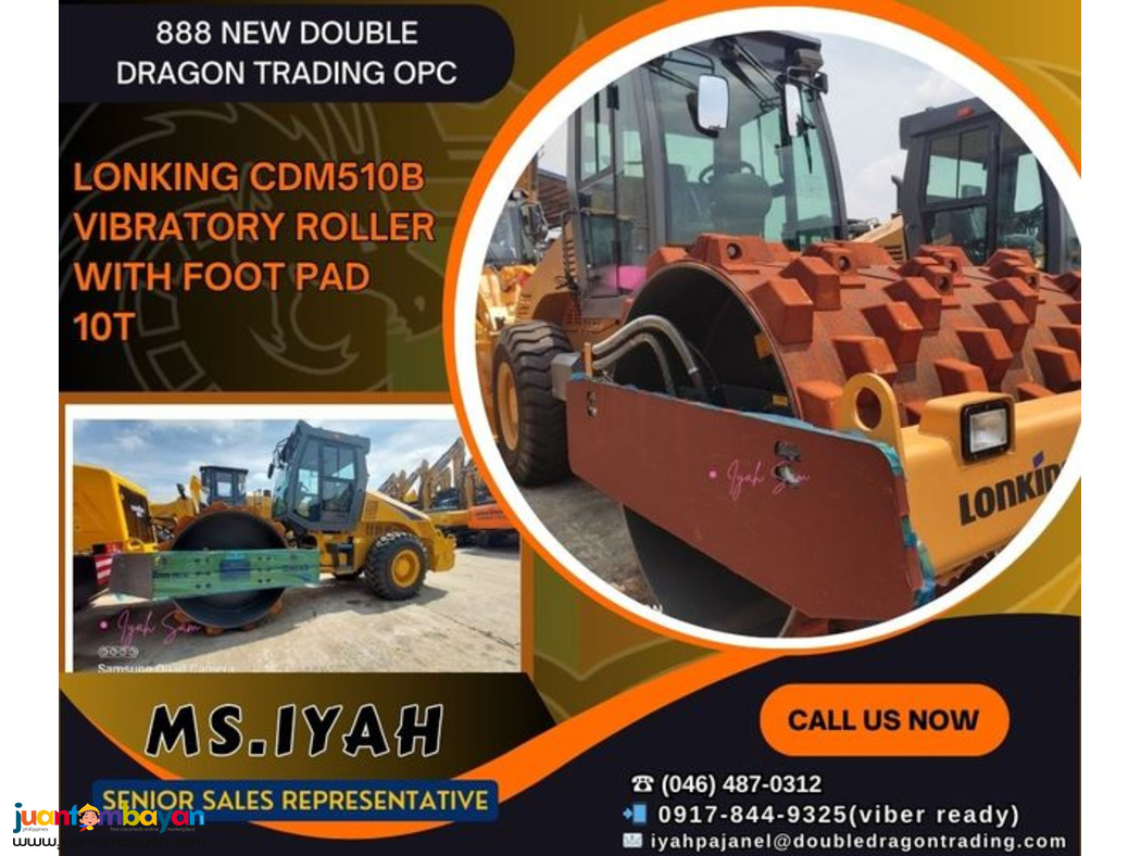LONKING CDM510B VIBRATORY ROLLER WITH FOOT PAD 10T LONKING CDM510B VIBRATORY ROLLER WITH FOOT PAD 10T