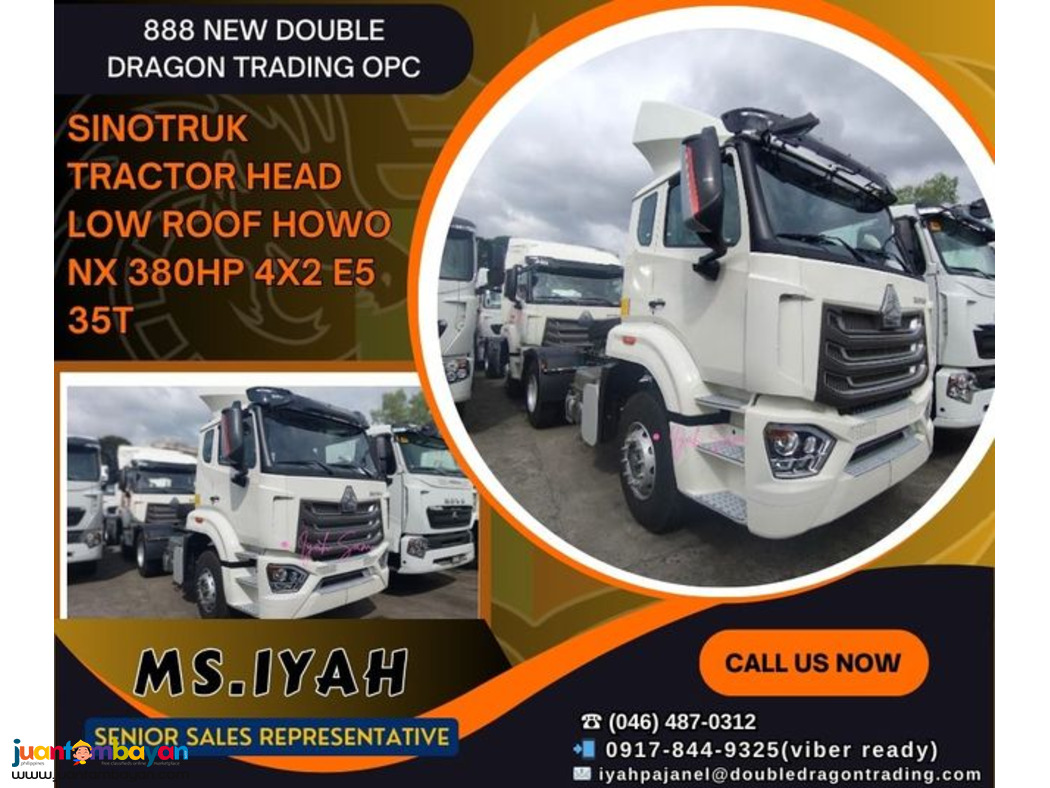 SINOTRUK TRACTOR HEAD LOW ROOF HOWO NX 380HP 4X2 E5 35T SINOTRUK TRACTOR HEAD LOW ROOF HOWO NX 380HP 4X2 E5 35T