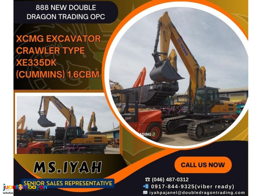 XCMG EXCAVATOR CRAWLER TYPE XE335DK (CUMMINS) 1.6CBM