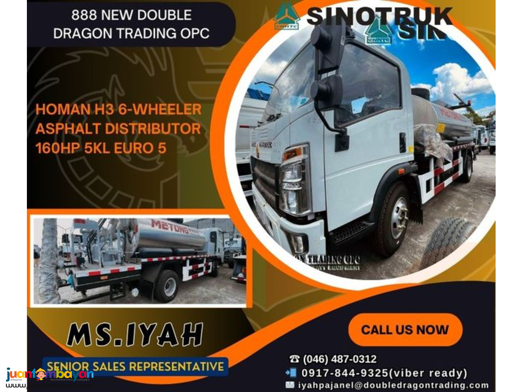 SINOTRUK ASPHALT DISTRIBUTOR HOMAN 160HP 4X2 E5 5KL