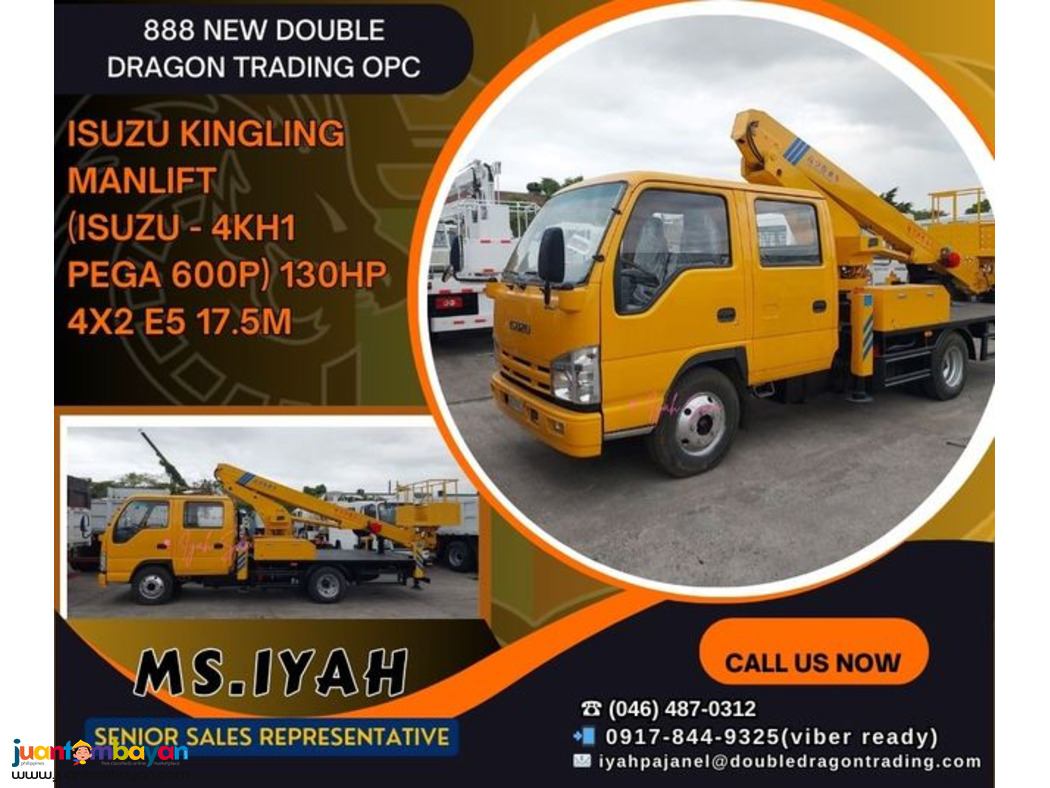 ISUZU KINGLING MANLIFT (ISUZU - 4KH1 PEGA 600P) 130hp 4X2 E5 17.5M ISUZU KINGLING MANLIFT (ISUZU - 4KH1 PEGA 600P) 130hp 4X2 E5 17.5M