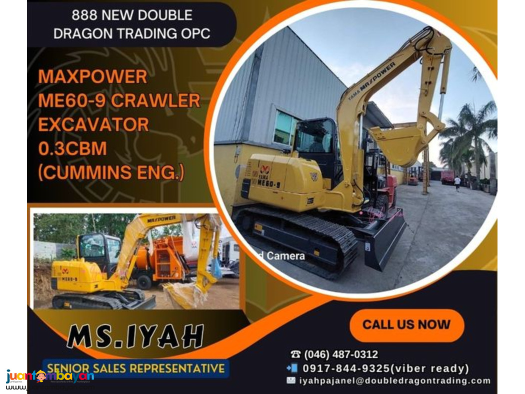 MAXPOWER ME60-9 CRAWLER EXCAVATOR 0.3CBM (CUMMINS ENG.)