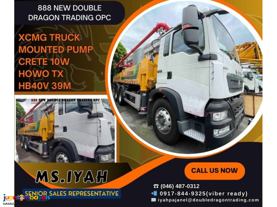XCMG TRUCK MOUNTED PUMP CRETE 10W HOWO TX HB40V 39M XCMG TRUCK MOUNTED PUMP CRETE 10W HOWO TX HB40V 39M