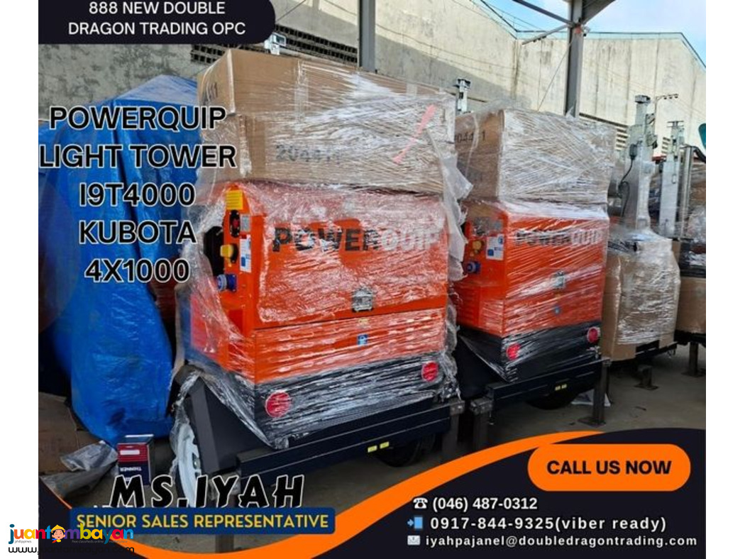 POWERQUIP LIGHT TOWER I9T4000 (KUBOTA) 4X1000