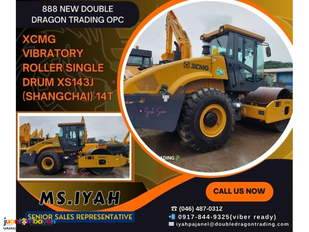 XCMG VIBRATORY ROLLER SINGLE DRUM XS143J (SHANGCHAI) 14T _____ XCMG VIBRATORY ROLLER SINGLE DRUM XS143J (SHANGCHAI) 14T _____