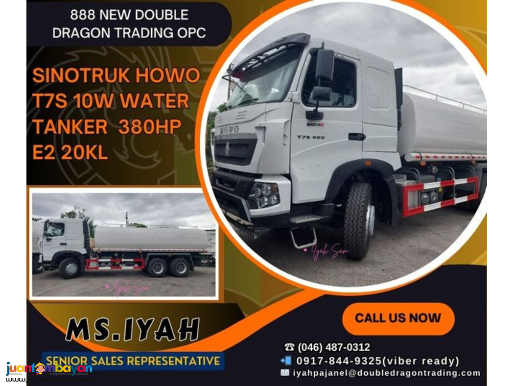 SINOTRUK HOWO T7s 10W WATER TANKER 380hp E2 20KL SINOTRUK HOWO T7s 10W WATER TANKER 380hp E2 20KL