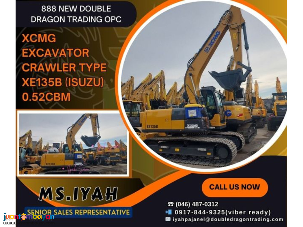 XCMG EXCAVATOR CRAWLER TYPE XE135B (ISUZU) 0.52CBM XCMG EXCAVATOR CRAWLER TYPE XE135B (ISUZU) 0.52CBM