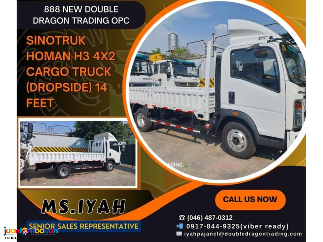 SINOTRUK HOMAN H3 4X2 CARGO TRUCK (DROPSIDE) 14 FEET- SINOTRUK HOMAN H3 4X2 CARGO TRUCK (DROPSIDE) 14 FEET-