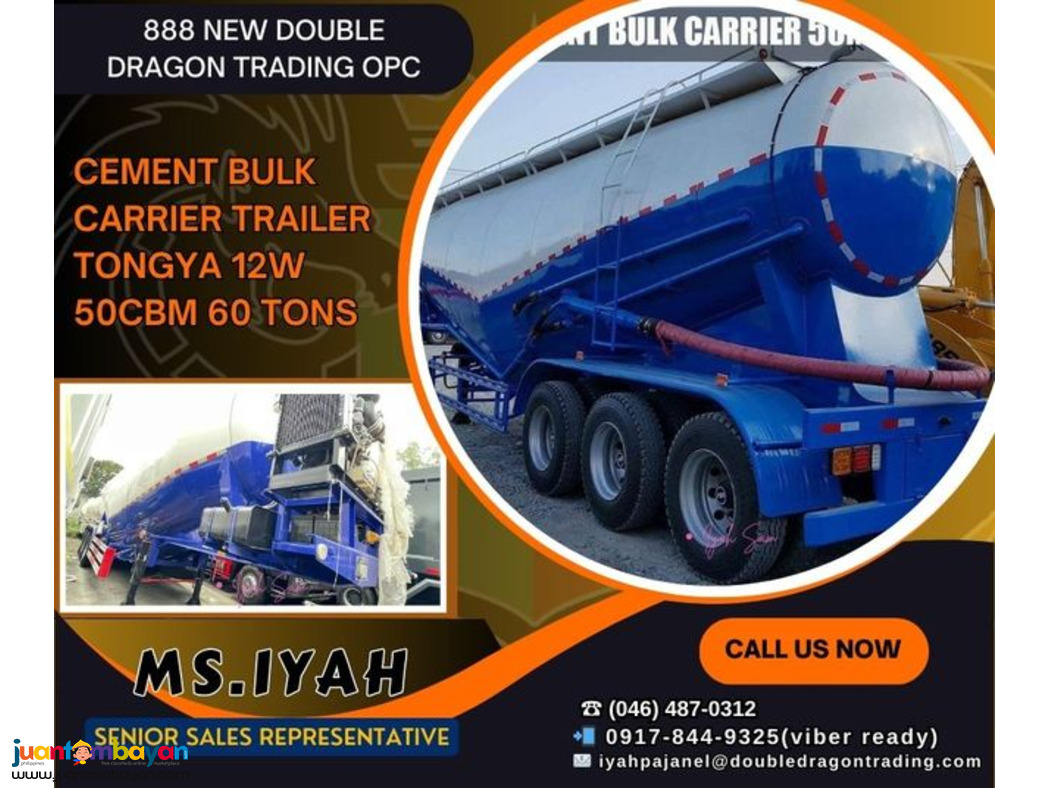 CEMENT BULK CARRIER TRAILER TONGYA 12W 50CBM 60 tons 