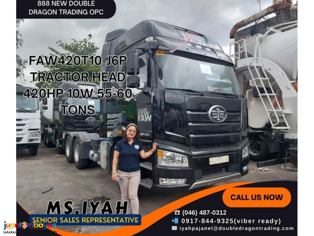 FAW420T10-J6P TRACTOR HEAD 420HP 10W 55-60 TONS