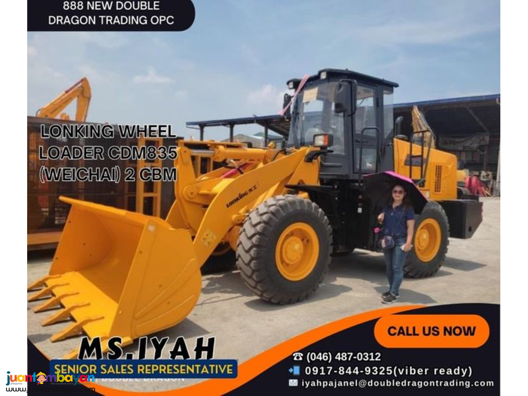LONKING WHEEL LOADER CDM835 (WEICHAI) 2 CBM LONKING WHEEL LOADER CDM835 (WEICHAI) 2 CBM