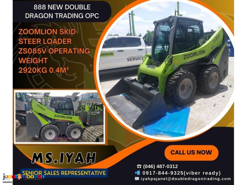 ZOOMLION Skid Steer Loader ZS085V Operating weight 2920kg 0.4m³ ZOOMLION Skid Steer Loader ZS085V Operating weight 2920kg 0.4m³