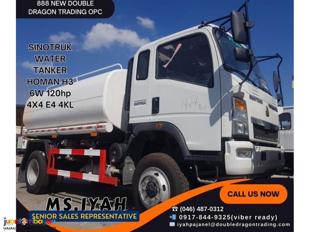 SINOTRUK WATER TANKER HOMAN H3 6W 120hp 4X4 E4 4KL